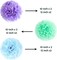 Paper Tissue Pom Poms,12 Pcs Purple Blue Green Pompoms Party Hanging Tissue Flowers for Birthday Bachelorette Baby Shower Mermaid Unicorn Party Decoration